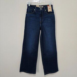 NWT Levi's High Rise Wide Leg Jeans Women 26 Dark Wash